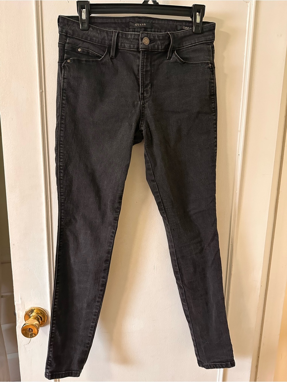 GUESS Black Skinny Jeans with Subtle Fading